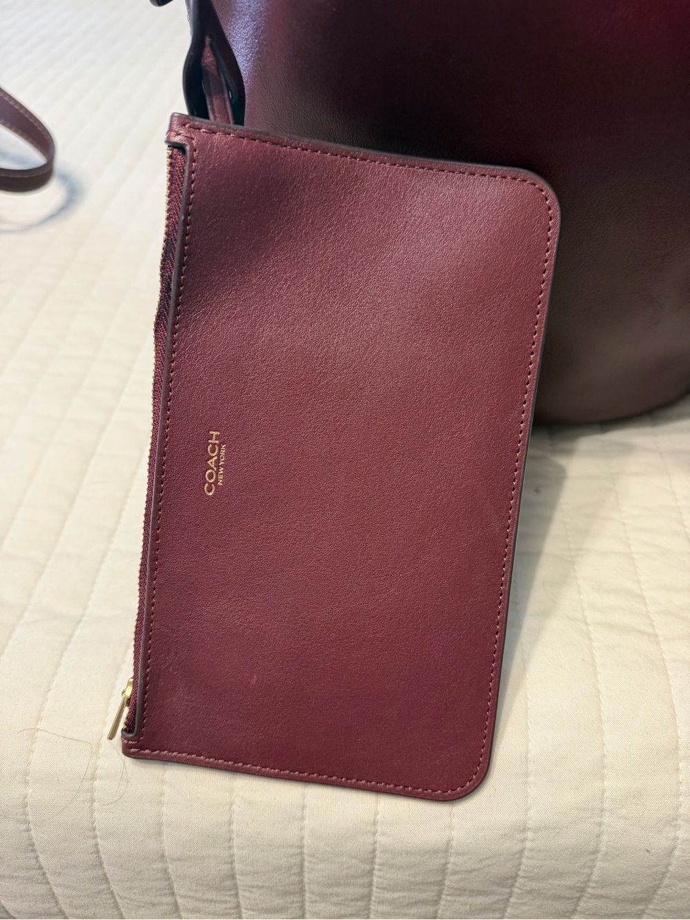 Coach Bleecker Bucket Bag - Merlot - Picture 5 of 9